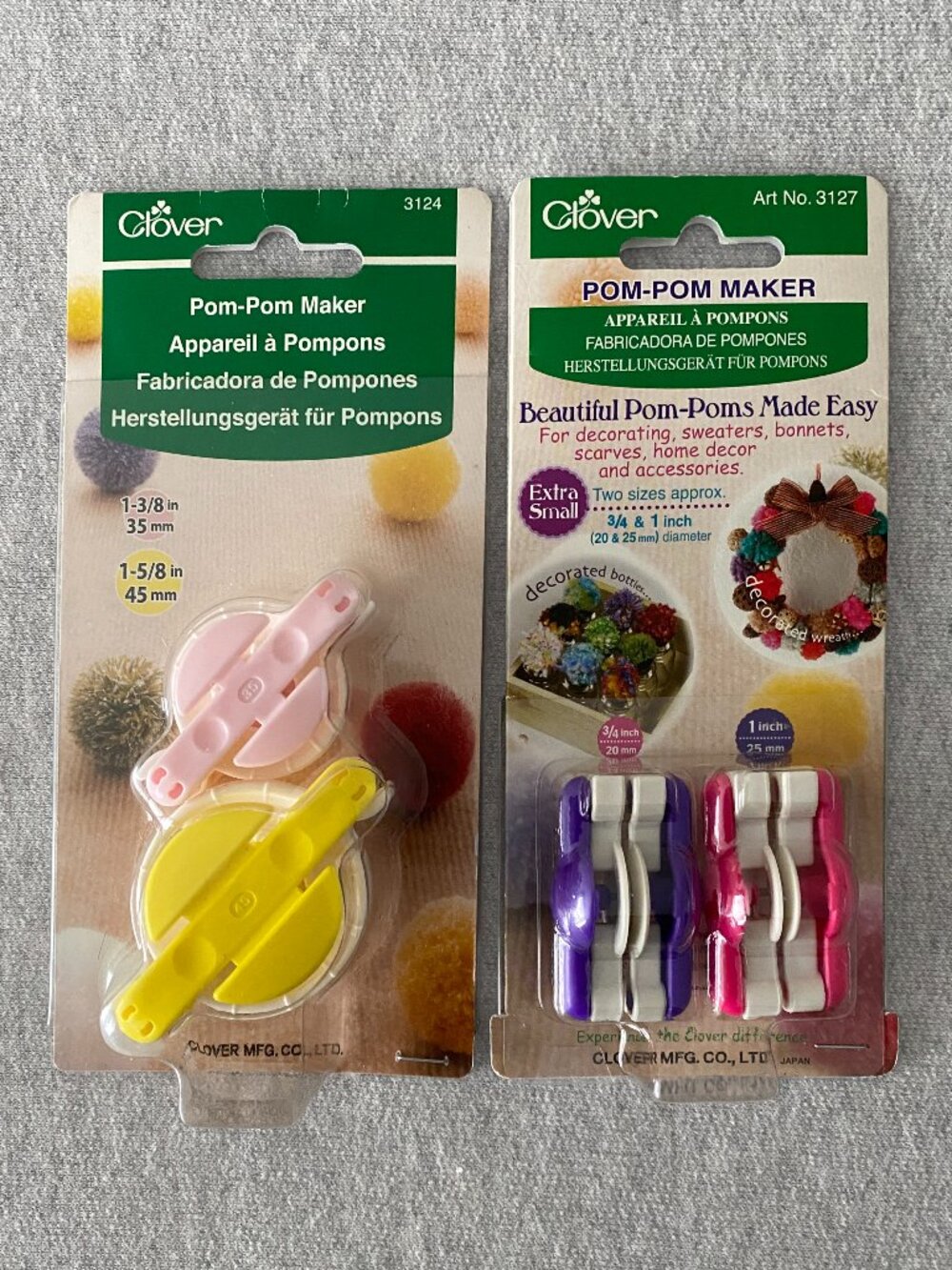 NWT Clover Pom Pom Maker Set 4 Different Sizes (Extra Small and Small)